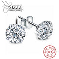 Real 925 Sterling Silver Zircon Earrings
