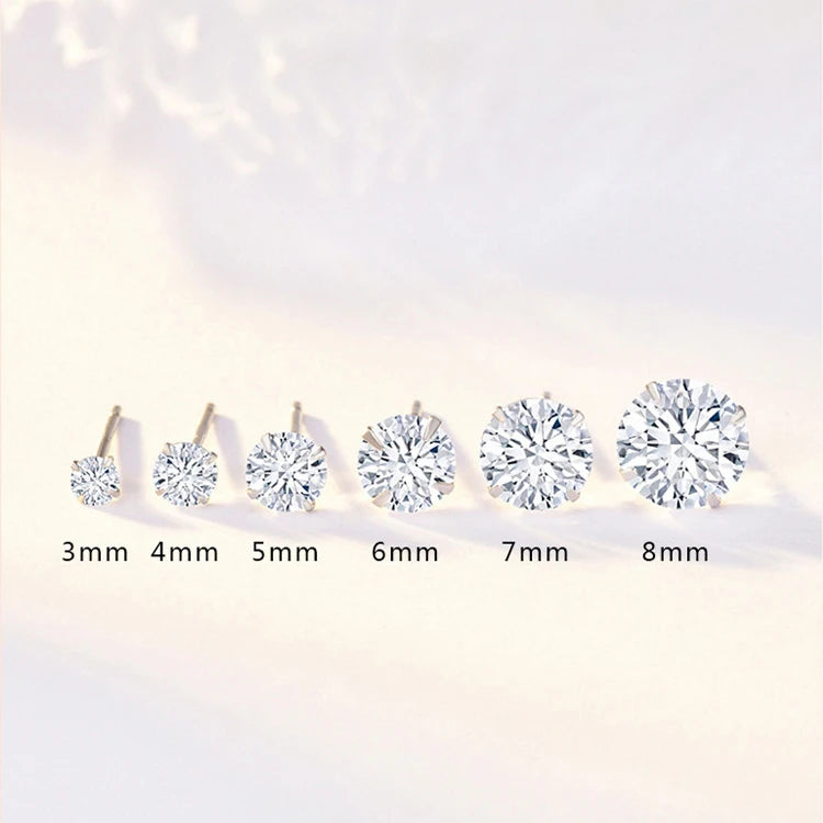 Real 925 Sterling Silver Zircon Earrings