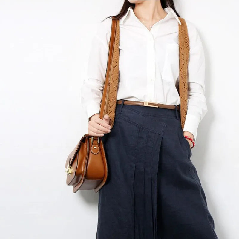 Thin leather belt metal buckle