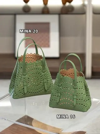 תיק דלי עור אמיתי גלים חלול