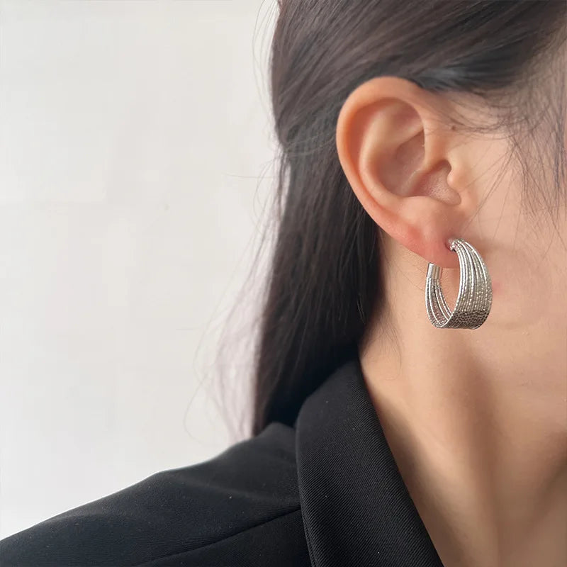Retro Layered Stud Earrings