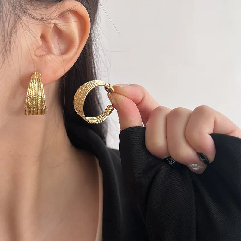 Retro Layered Stud Earrings