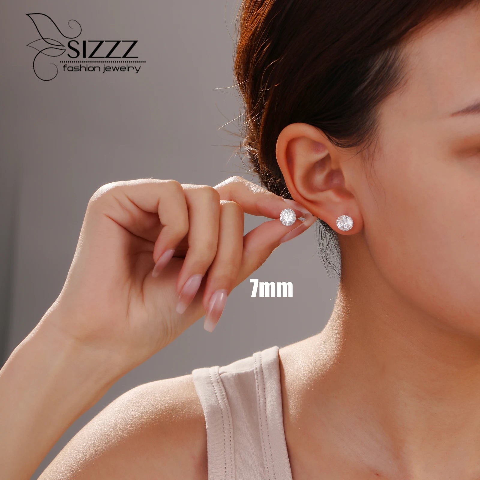 Real 925 Sterling Silver Zircon Earrings